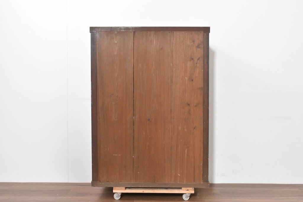 和製アンティーク　明治期　激レアデザイン　黒柿材の自然な模様がアクセントの水屋箪笥　(R-086238)