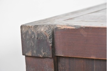 和製アンティーク　明治期　激レアデザイン　黒柿材の自然な模様がアクセントの水屋箪笥　(R-086238)