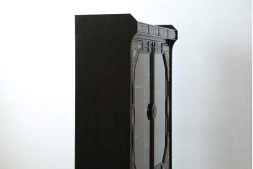中古　韓国民芸家具　美品　高級品!!　幻想的な螺鈿細工が施されたガラス扉のキャビネット　定価推定120万から150万円　(R-086242)