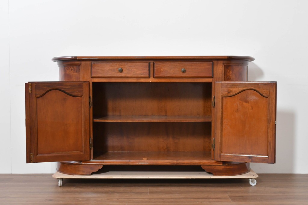 中古　美品　イタリア　マホガニー材　バール杢が美しいキャビネット　(R-086243)