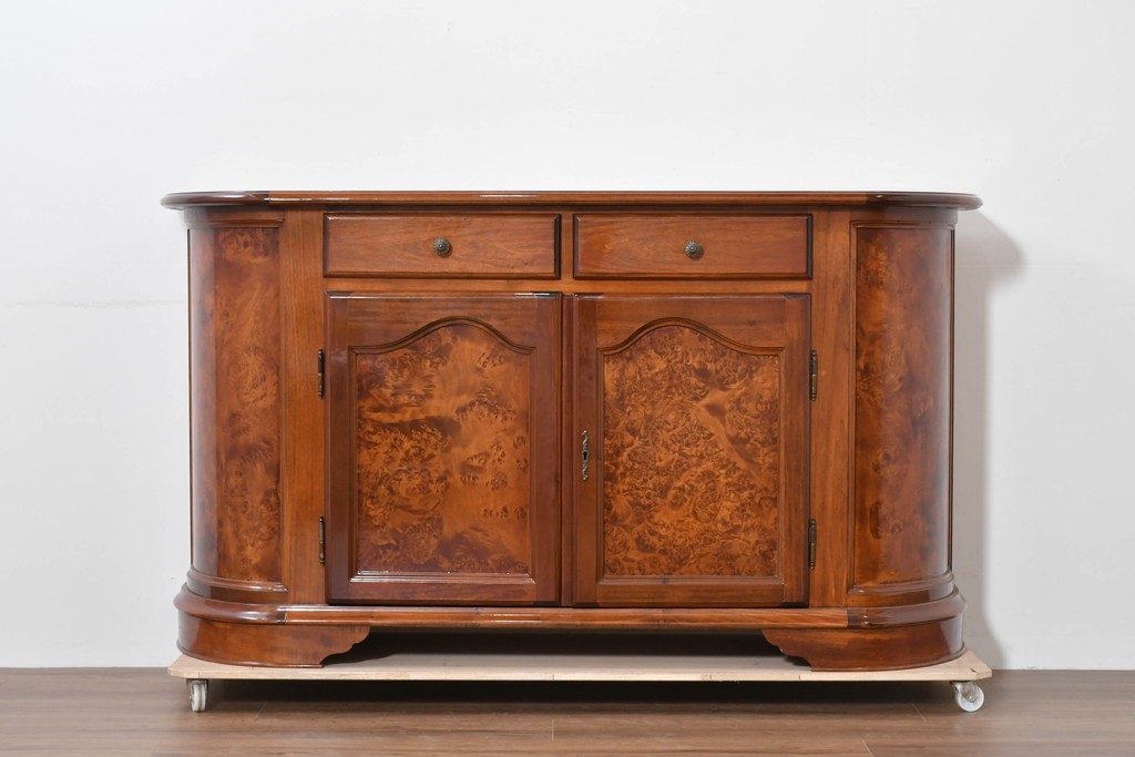 中古　美品　イタリア　マホガニー材　バール杢が美しいキャビネット　(R-086243)