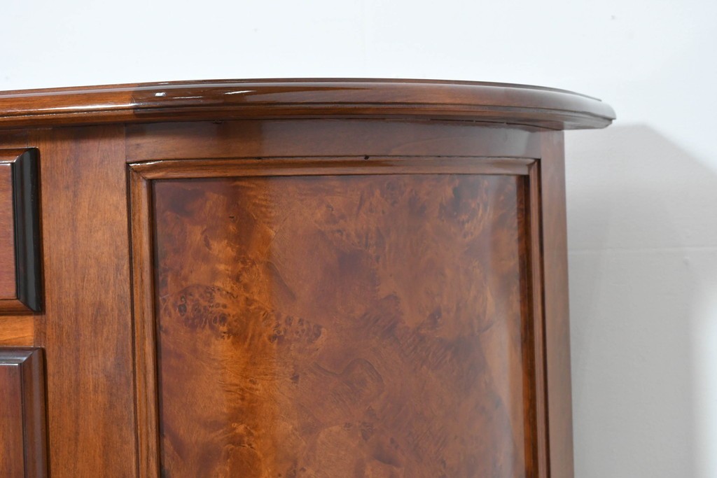中古　美品　イタリア　マホガニー材　バール杢が美しいキャビネット　(R-086243)