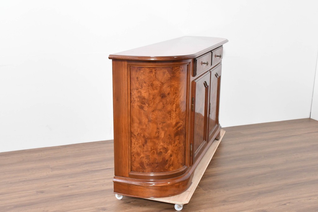 中古　美品　イタリア　マホガニー材　バール杢が美しいキャビネット　(R-086243)