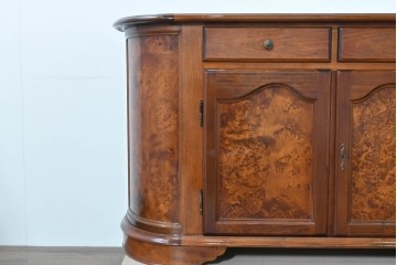 中古　美品　イタリア　マホガニー材　バール杢が美しいキャビネット　(R-086243)