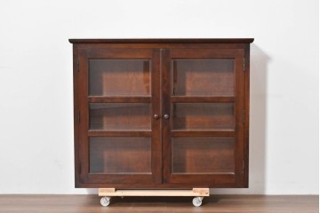 《台輪取り付け加工費込み》　中古　美品　松本民芸家具　見せる収納を楽しめるキャビネット　(R-086244)