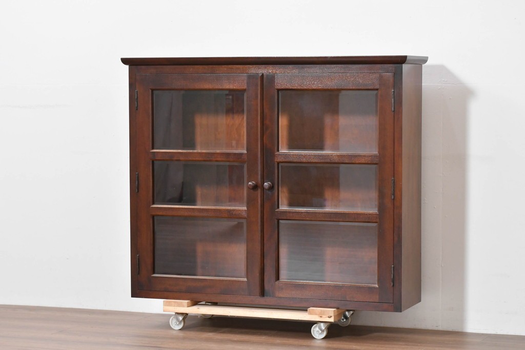 《台輪取り付け加工費込み》　中古　美品　松本民芸家具　見せる収納を楽しめるキャビネット　(R-086244)