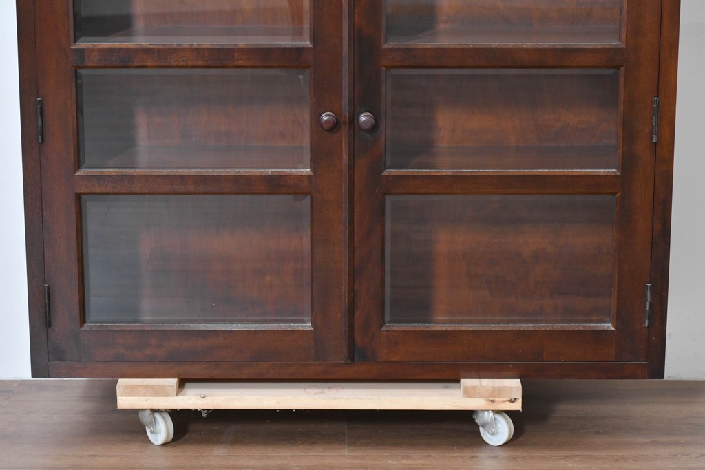 《台輪取り付け加工費込み》　中古　美品　松本民芸家具　見せる収納を楽しめるキャビネット　(R-086244)