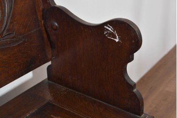 イギリスアンティーク　オーク材　ベンチ・収納・テーブルの多機能デザインが魅力のモンクスベンチ　(R-086245)