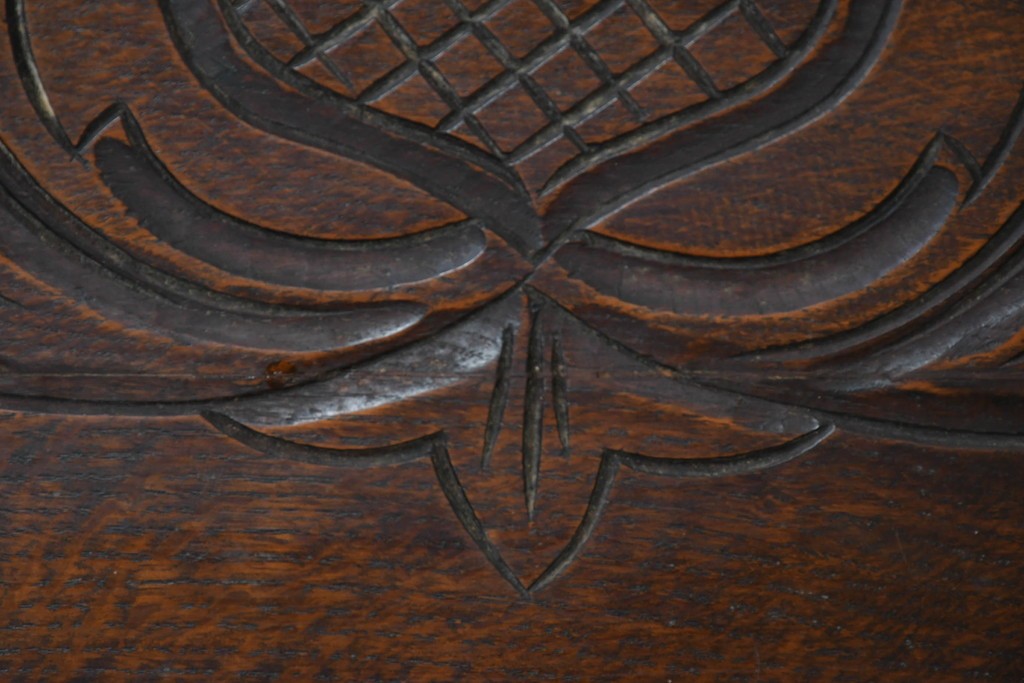 イギリスアンティーク　オーク材　ベンチ・収納・テーブルの多機能デザインが魅力のモンクスベンチ　(R-086245)