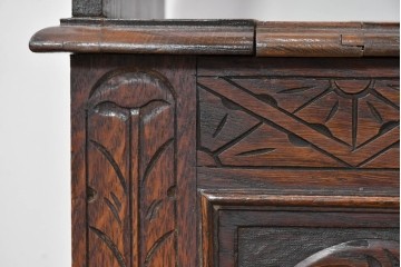 イギリスアンティーク　オーク材　ベンチ・収納・テーブルの多機能デザインが魅力のモンクスベンチ　(R-086245)