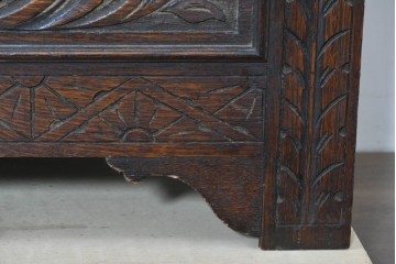 イギリスアンティーク　オーク材　ベンチ・収納・テーブルの多機能デザインが魅力のモンクスベンチ　(R-086245)