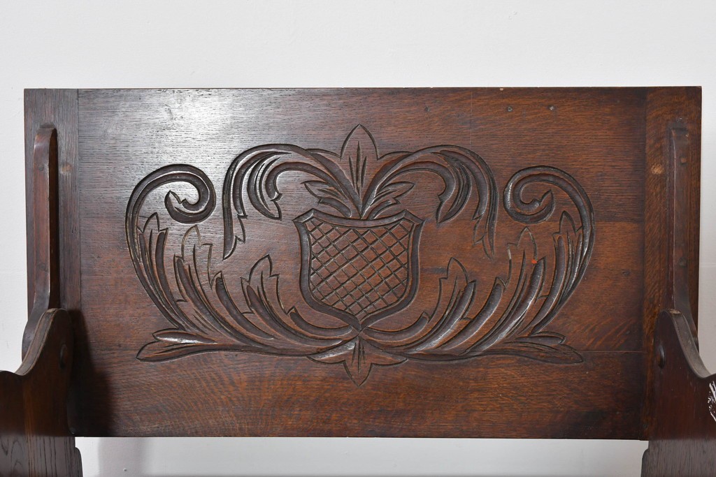 イギリスアンティーク　オーク材　ベンチ・収納・テーブルの多機能デザインが魅力のモンクスベンチ　(R-086245)