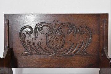 イギリスアンティーク　オーク材　ベンチ・収納・テーブルの多機能デザインが魅力のモンクスベンチ　(R-086245)