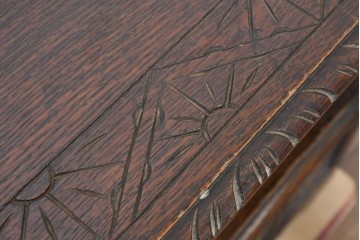 イギリスアンティーク　オーク材　ベンチ・収納・テーブルの多機能デザインが魅力のモンクスベンチ　(R-086245)