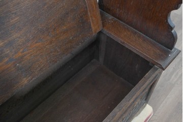 イギリスアンティーク　オーク材　ベンチ・収納・テーブルの多機能デザインが魅力のモンクスベンチ　(R-086245)