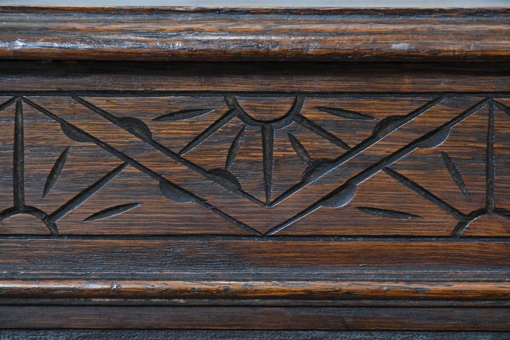 イギリスアンティーク　オーク材　ベンチ・収納・テーブルの多機能デザインが魅力のモンクスベンチ　(R-086245)