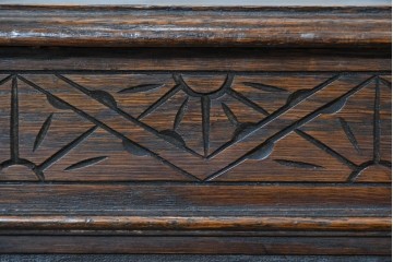 イギリスアンティーク　オーク材　ベンチ・収納・テーブルの多機能デザインが魅力のモンクスベンチ　(R-086245)