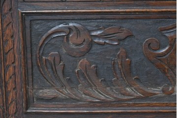 イギリスアンティーク　オーク材　ベンチ・収納・テーブルの多機能デザインが魅力のモンクスベンチ　(R-086245)