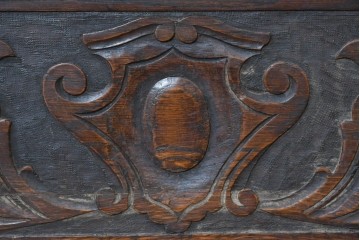 イギリスアンティーク　オーク材　ベンチ・収納・テーブルの多機能デザインが魅力のモンクスベンチ　(R-086245)