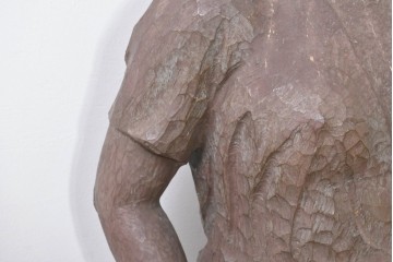 和製ヴィンテージ　昭和63年　彫刻家 中村博直作　柔らかな曲線で表現した木彫りの女性像　(R-086247)