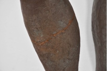 和製ヴィンテージ　昭和63年　彫刻家 中村博直作　柔らかな曲線で表現した木彫りの女性像　(R-086247)