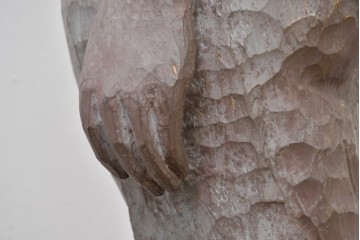 和製ヴィンテージ　昭和63年　彫刻家 中村博直作　柔らかな曲線で表現した木彫りの女性像　(R-086247)