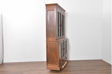 和製アンティーク　栓材　大正ロマン薫る色ガラス入りのキャビネット　(R-086248)