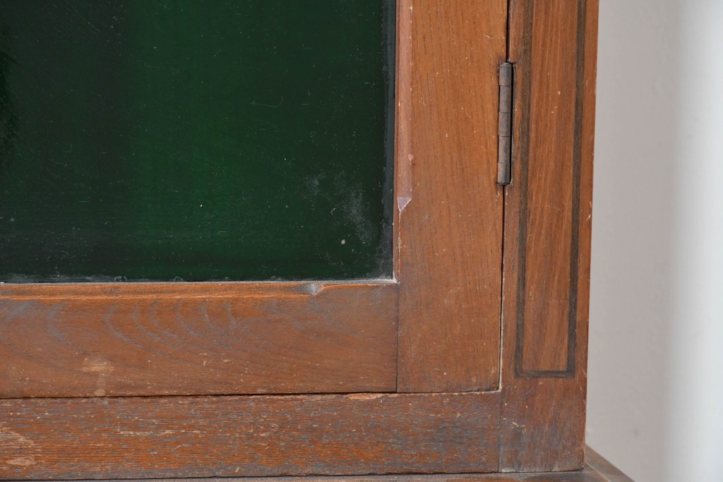 和製アンティーク　栓材　大正ロマン薫る色ガラス入りのキャビネット　(R-086248)