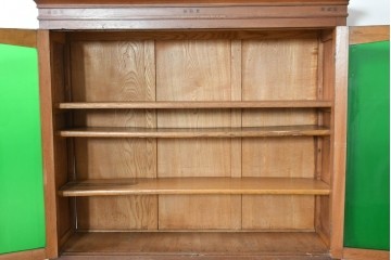 和製アンティーク　栓材　大正ロマン薫る色ガラス入りのキャビネット　(R-086248)