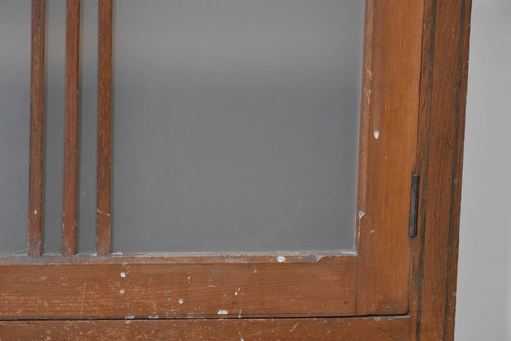 和製アンティーク　栓材　大正ロマン薫る色ガラス入りのキャビネット　(R-086248)