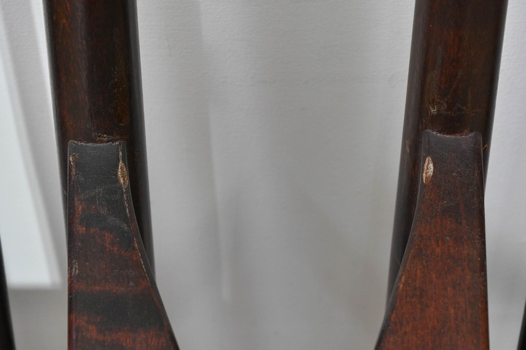 中古　希少モデル　松本民芸家具　ハイバックデザインのHB型ラッシアームチェア2脚セット　定価(2脚合計)約44万6千円　(R-086252)