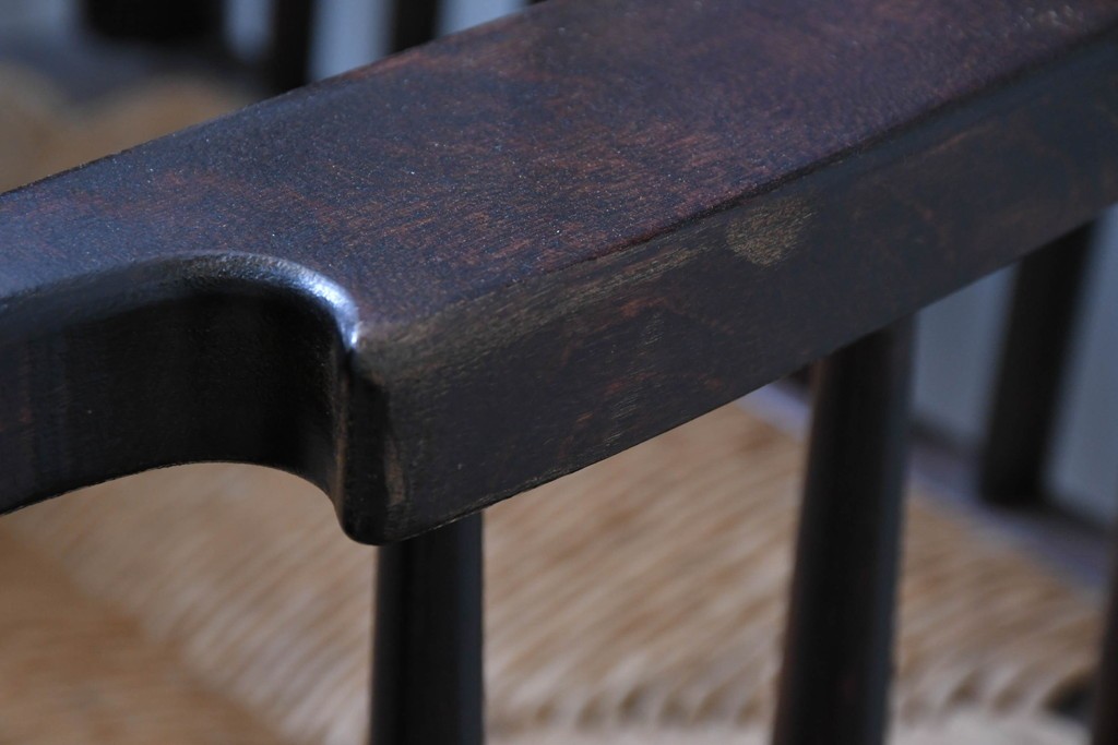 中古　希少モデル　松本民芸家具　ハイバックデザインのHB型ラッシアームチェア2脚セット　定価(2脚合計)約44万6千円　(R-086252)