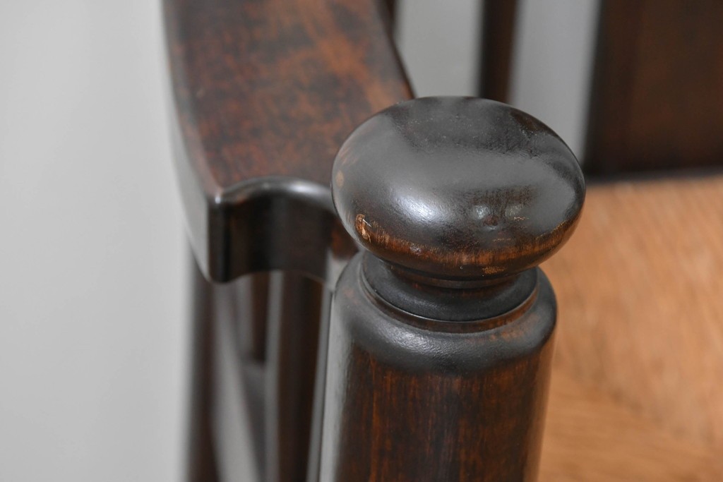 中古　希少モデル　松本民芸家具　ハイバックデザインのHB型ラッシアームチェア2脚セット　定価(2脚合計)約44万6千円　(R-086252)