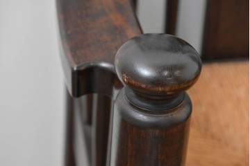 中古　希少モデル　松本民芸家具　ハイバックデザインのHB型ラッシアームチェア2脚セット　定価(2脚合計)約44万6千円　(R-086252)