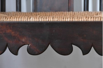 中古　希少モデル　松本民芸家具　ハイバックデザインのHB型ラッシアームチェア2脚セット　定価(2脚合計)約44万6千円　(R-086252)