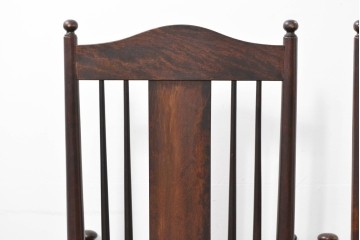 中古　希少モデル　松本民芸家具　ハイバックデザインのHB型ラッシアームチェア2脚セット　定価(2脚合計)約44万6千円　(R-086252)