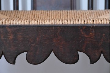 中古　希少モデル　松本民芸家具　ハイバックデザインのHB型ラッシアームチェア2脚セット　定価(2脚合計)約44万6千円　(R-086252)