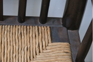 中古　希少モデル　松本民芸家具　ハイバックデザインのHB型ラッシアームチェア2脚セット　定価(2脚合計)約44万6千円　(R-086252)