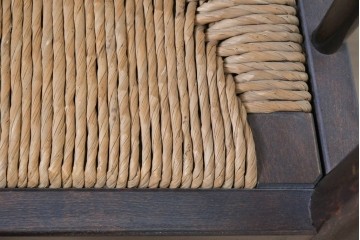 中古　希少モデル　松本民芸家具　ハイバックデザインのHB型ラッシアームチェア2脚セット　定価(2脚合計)約44万6千円　(R-086252)