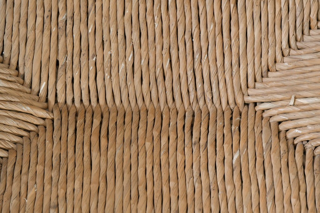 中古　希少モデル　松本民芸家具　ハイバックデザインのHB型ラッシアームチェア2脚セット　定価(2脚合計)約44万6千円　(R-086252)