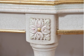 イタリアヴィンテージ　高級家具　ノバパルク(NOVAPLAK)　ロココ調の優美な装飾が魅力の照明付きミラーバックキャビネット　定価約180万円　(R-086253)