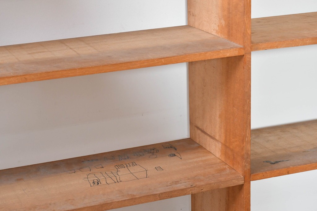 和製ヴィンテージ　昭和後期　レトロな大型オープンシェルフ　(R-086256)