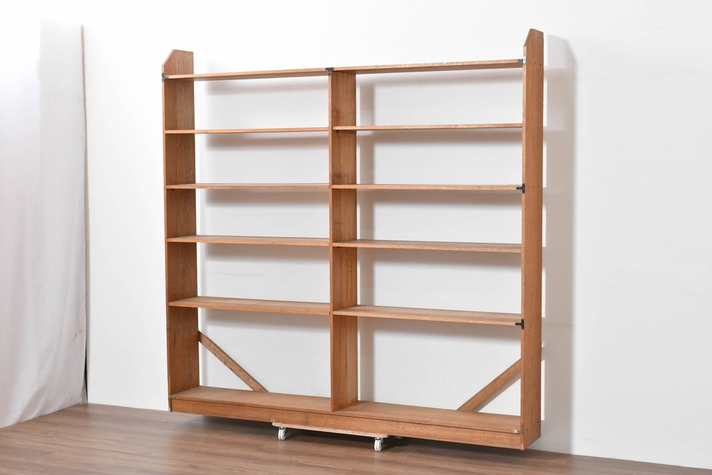 和製ヴィンテージ　昭和後期　レトロな大型オープンシェルフ　(R-086256)