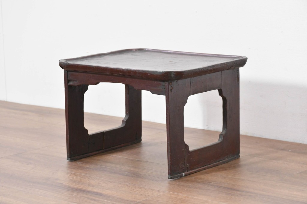 アジアンアンティーク　李朝小盤　入隅の意匠が味わい深い海州盤　(R-086258)