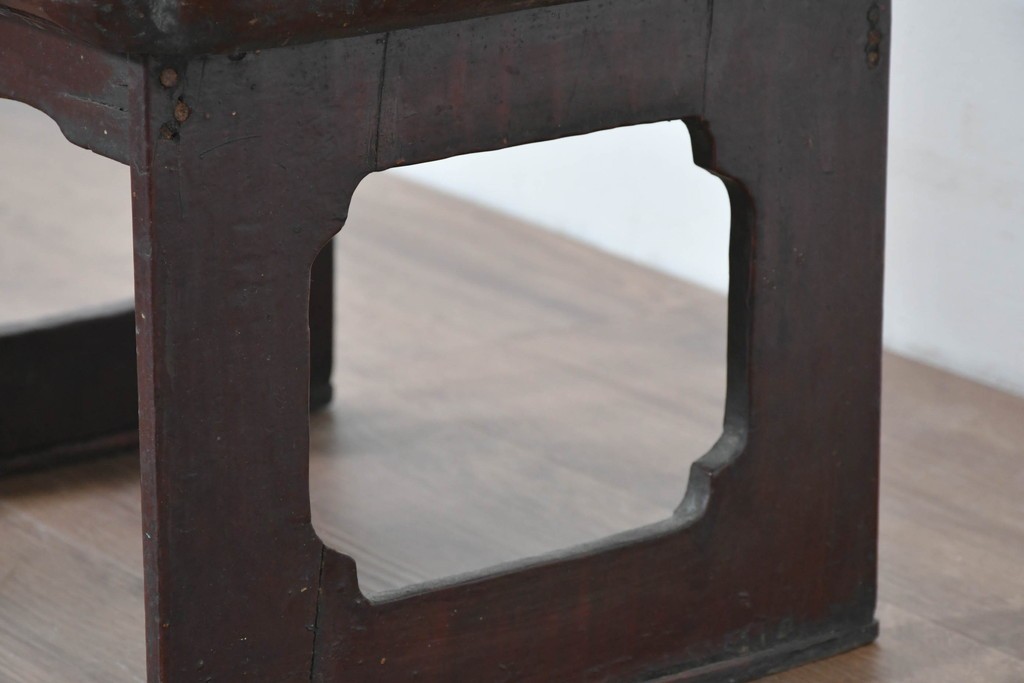 アジアンアンティーク　李朝小盤　入隅の意匠が味わい深い海州盤　(R-086258)