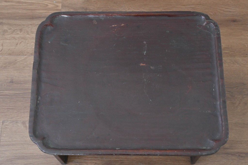 アジアンアンティーク　李朝小盤　入隅の意匠が味わい深い海州盤　(R-086258)