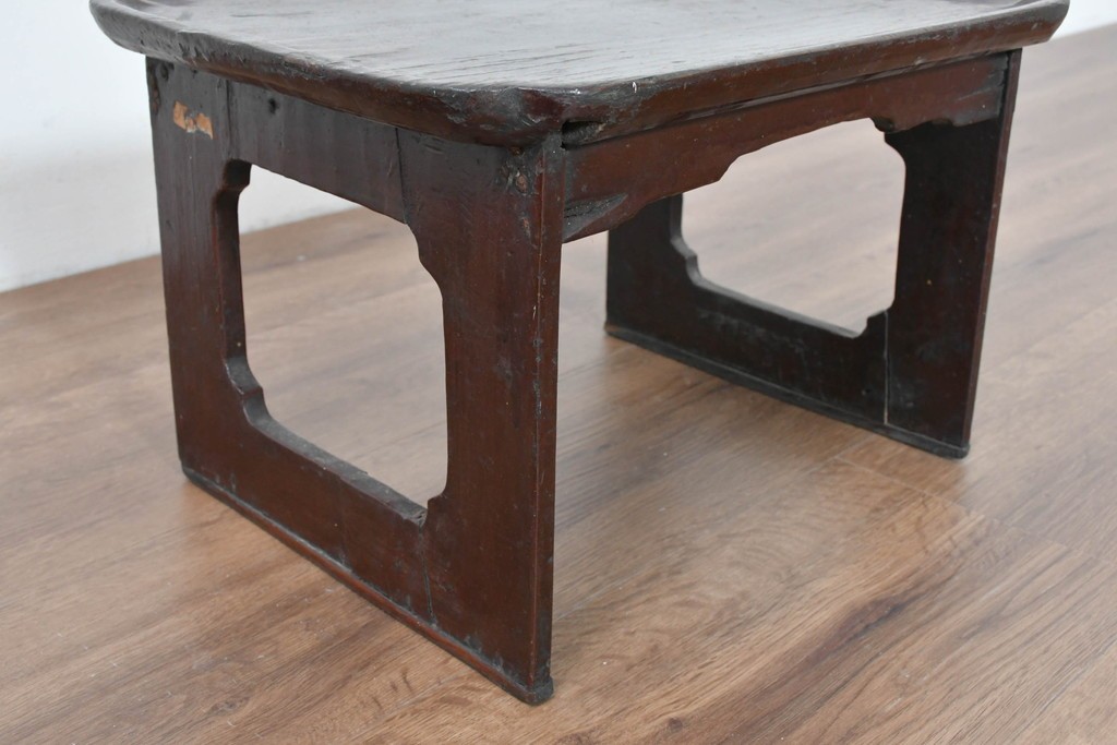 アジアンアンティーク　李朝小盤　入隅の意匠が味わい深い海州盤　(R-086258)