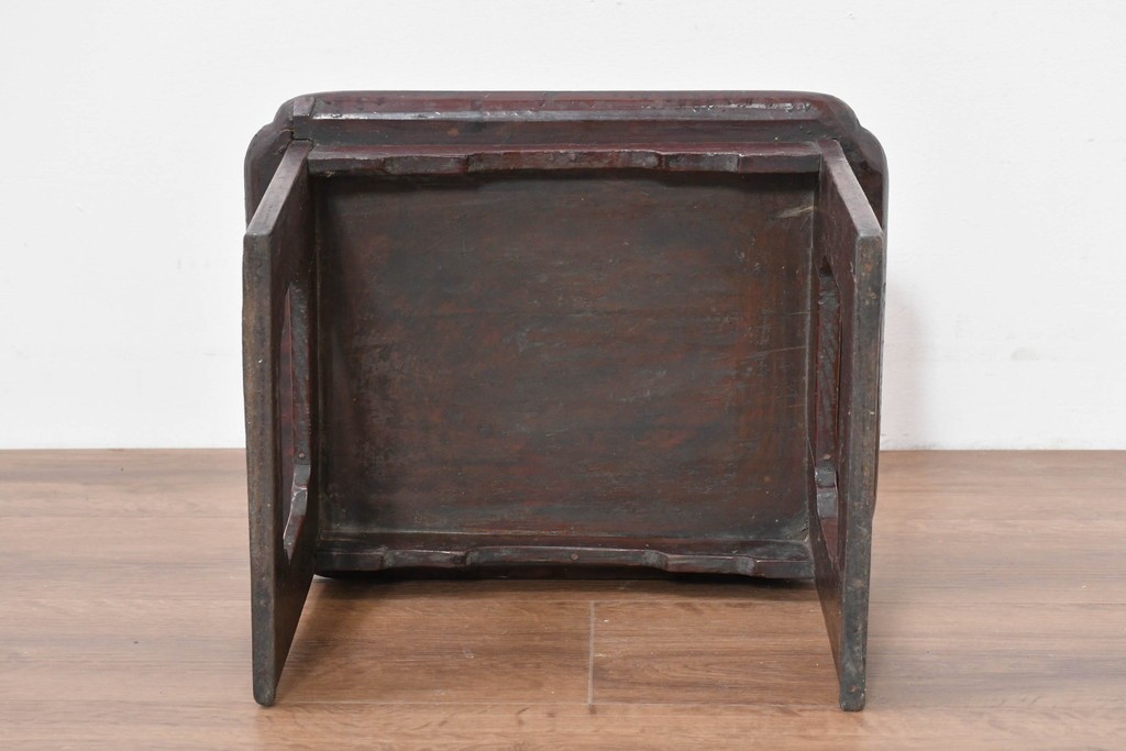 アジアンアンティーク　李朝小盤　入隅の意匠が味わい深い海州盤　(R-086258)