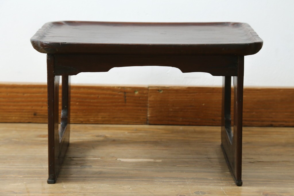 アジアンアンティーク　李朝小盤　入隅の意匠が味わい深い海州盤　(R-086258)