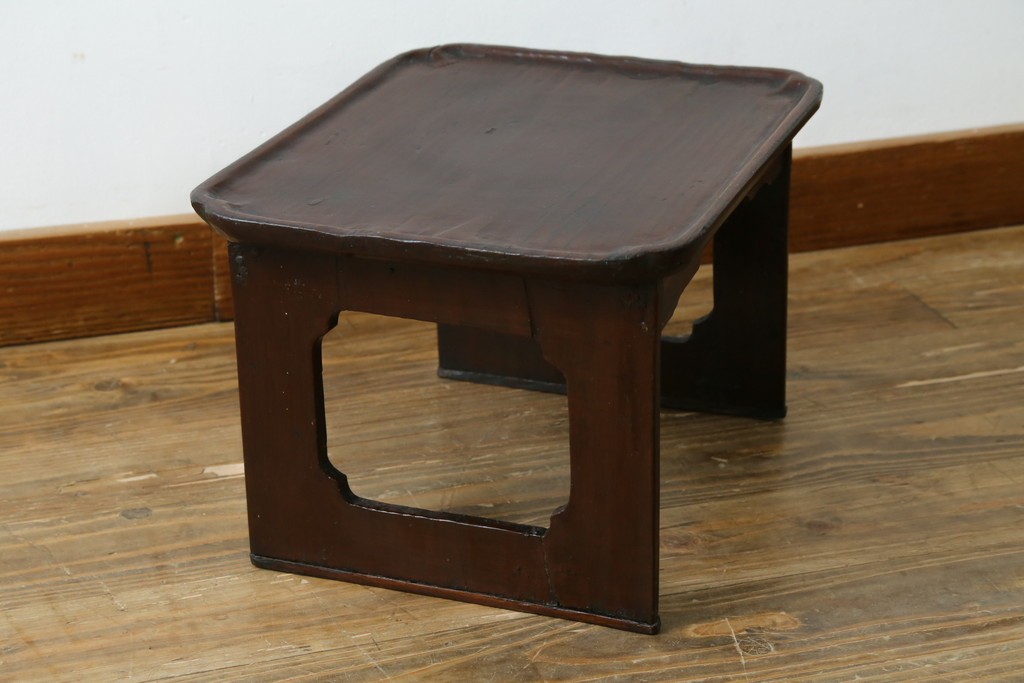 アジアンアンティーク　李朝小盤　入隅の意匠が味わい深い海州盤　(R-086258)